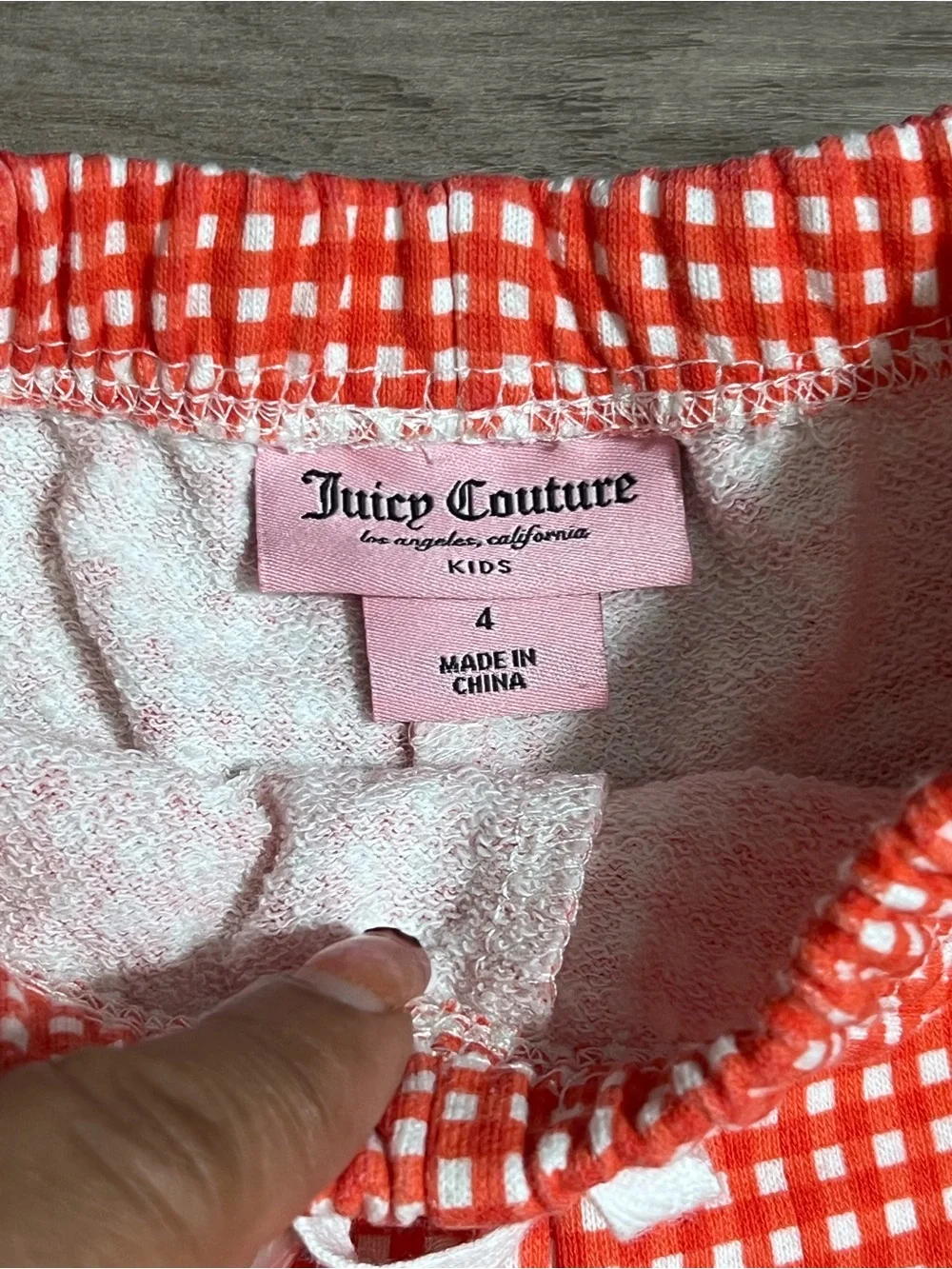 Juicy Couture Kids Set 4 Red Gingham Shorts & Tank Top Outfit